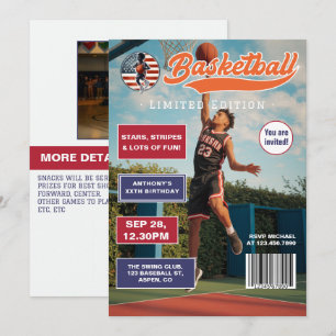 Invitación Revista de Portada de Baloncesto Chicos Americanos