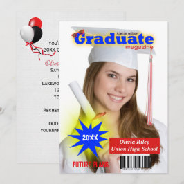 Invitación Revista de portada de fiesta de graduación