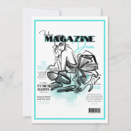 Invitación Revista diva de modas de la fiesta de la soltera