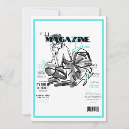 Invitación Revista diva de modas de la fiesta de la soltera