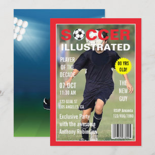 Invitación Revista Foto de la Fiesta de Cumpleaños de Fútbol 