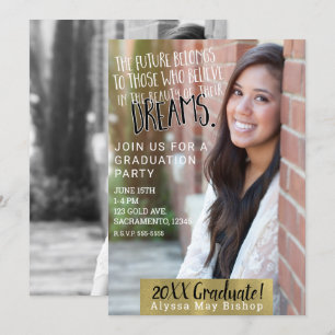 Invitación Revista moderna foto de imagen completa graduación