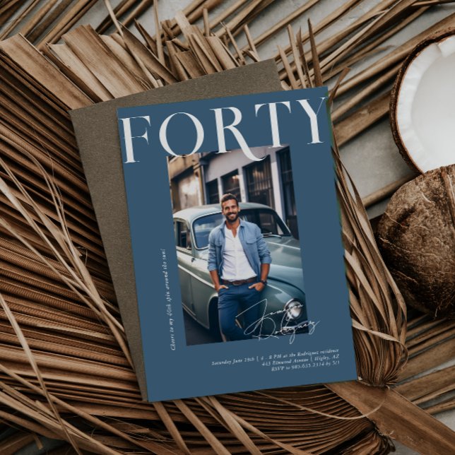 Invitación Revista moderna y elegante | 40.ª foto de cumpleañ (Subido por el creador)