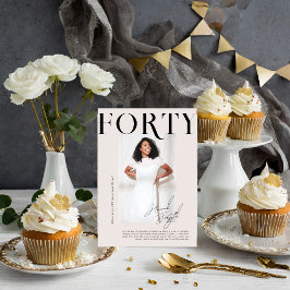 Invitación Revista Moderna y Elegante | Foto de cumpleaños nú