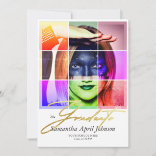 Invitación Revista Pop Art Retro Moderno Graduación Foto