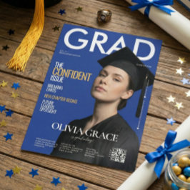 Invitación Revista Portada Estilo Moderno Foto Graduación