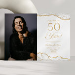 Invitación Revolución 50 cumpleaños de la White Gold Agate<br><div class="desc">¡Esta es una elegante foto de un Personalizado de la Agate de Oro Blanco Invitación a la fiesta de cumpleaños número 50!</div>