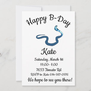 Invitación Rey Cobra Azul Feliz Cumpleaños 