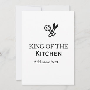 Invitación Rey de la cocina chef cocinando agregar nombre cor