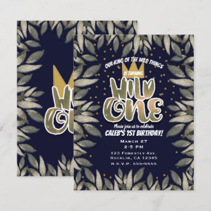 Invitación Rey de las Cosas Salvajes UNO 1er Cumpleaños