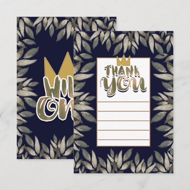 Invitación Rey de las Cosas Salvajes UNO 1er Cumpleaños Graci (Anverso / Reverso)