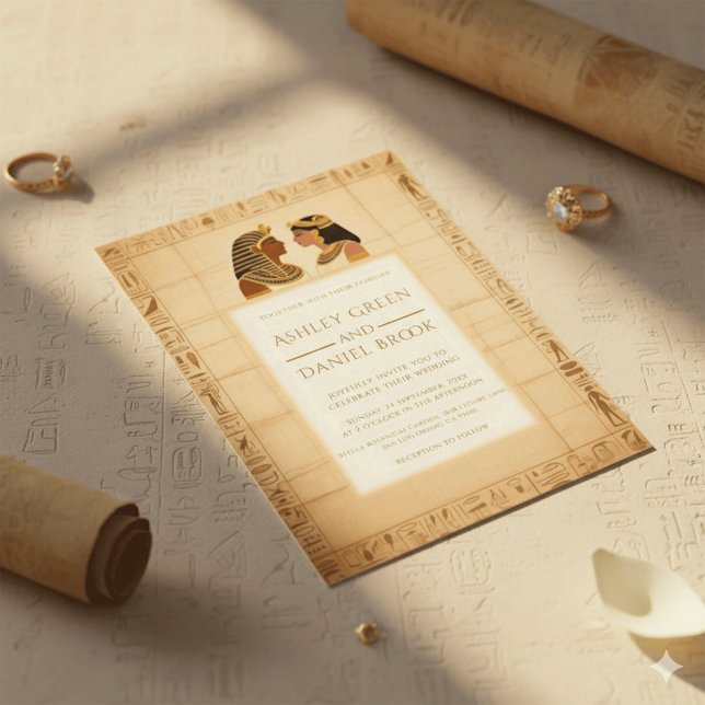 Invitación Rey del Antiguo Papiro y Boda Reina Egipcia (Subido por el creador)