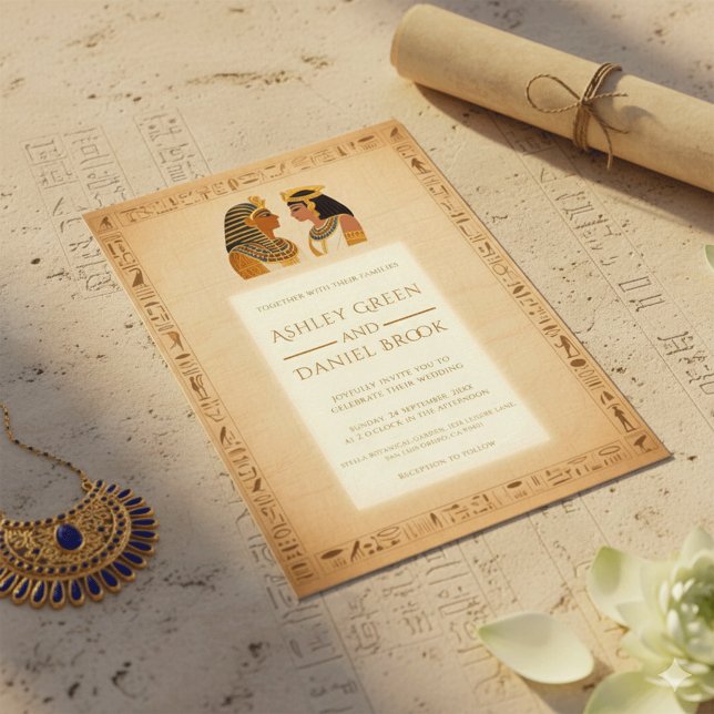 Invitación Rey del Antiguo Papiro y Boda Reina Egipcia (Subido por el creador)