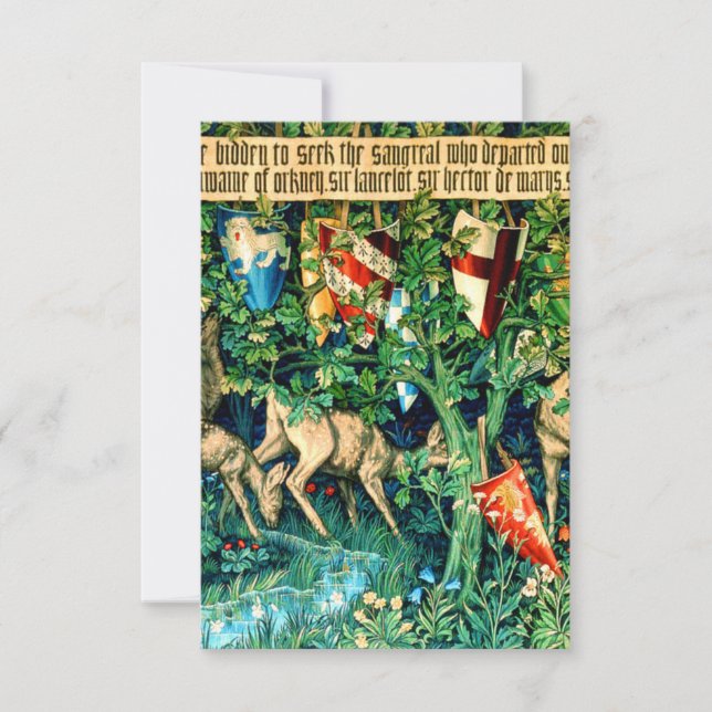 Invitación Rey Medieval Arthur William Morris (Anverso)