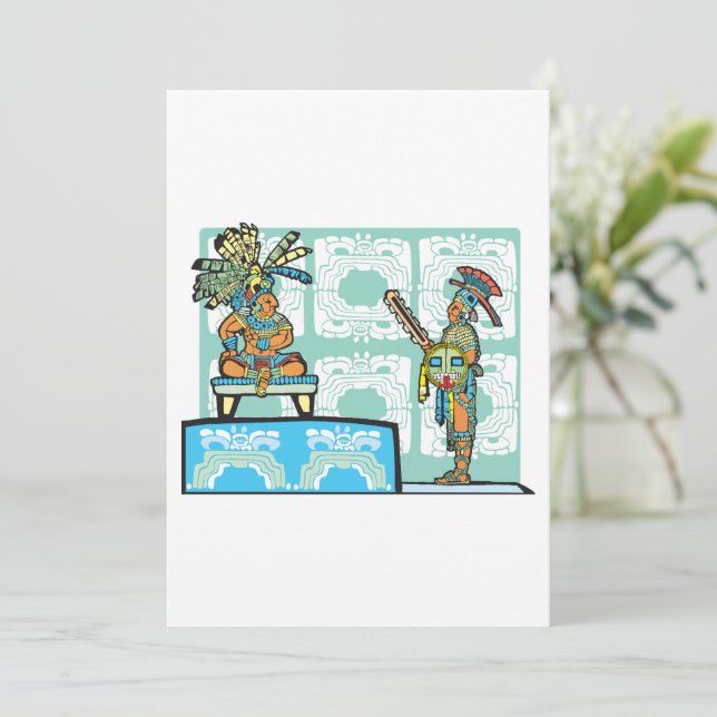 Invitación Rey y Guerrero del Antiguo Maya (Anverso de pie)