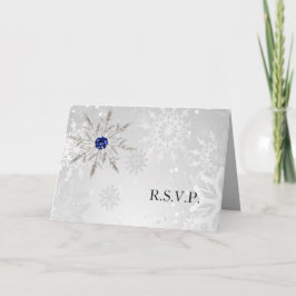 Invitación reyes de plata flakes de nieve azul de invierno rs