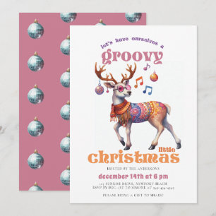 Invitación Reyno Groovy Hippie Divertido Disco Fiesta de Navi