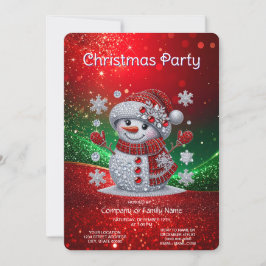 Invitación Rhinestones Snowman Holiday Party Invitation