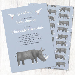 Invitación Rhinoceros es un niño Baby Shower