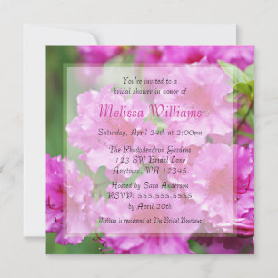 Invitación Rhododendron rosa ducha de novia