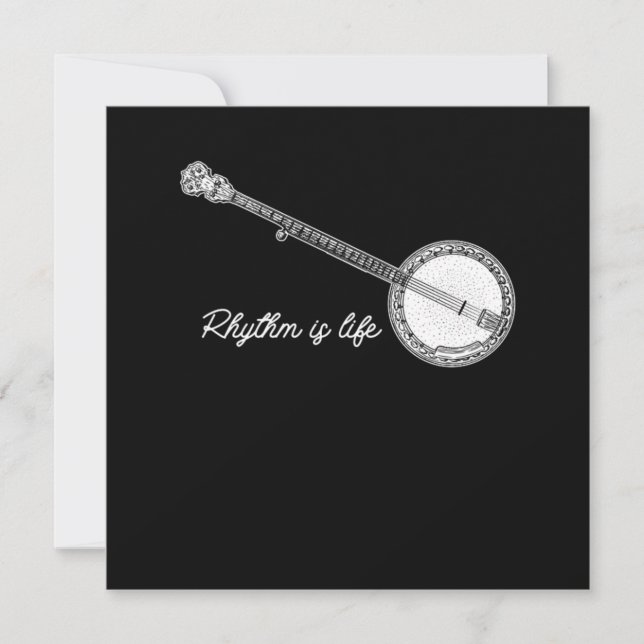 Invitación Rhythm Is Life Banjo Bluegrass Country Music Gift (Anverso)