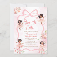 Ribbon African Ballerina Two Tu Cute Birday