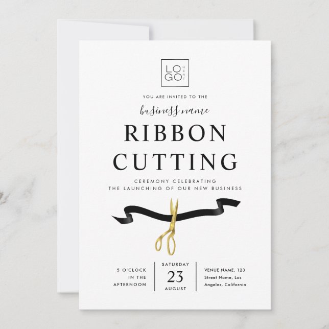 Invitación Ribbon Cutting Grand Opening Business Launch Event (Anverso)