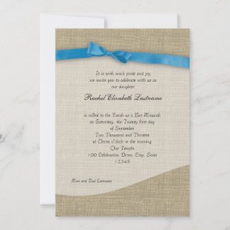 Invitación Ribbon y Burlap Bat Mitzvah
