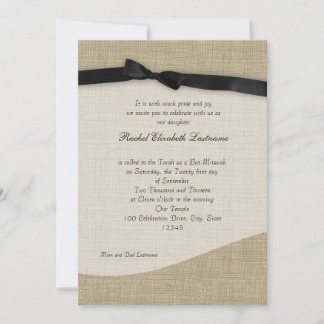 Invitación Ribbon y Burlap Bat Mitzvah