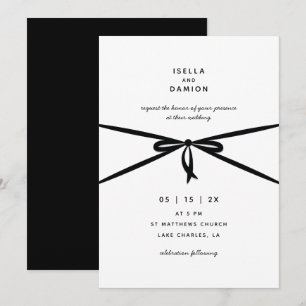 INVITACIÓN RIBÓN NEGRO Y BOW