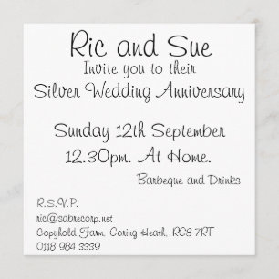 Invitación Ric y Sue, domingo 12 de septiembre 12.30pm. En H.