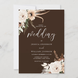 Invitación Rich Boho Florals otoño Boda otoño y verano