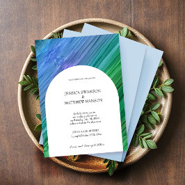 Invitación Rich indigo, deep green, and amethyst Wedding
