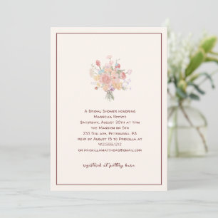 Invitación Rico Burgundy Minimalista Elegante Desayuno Nupcia