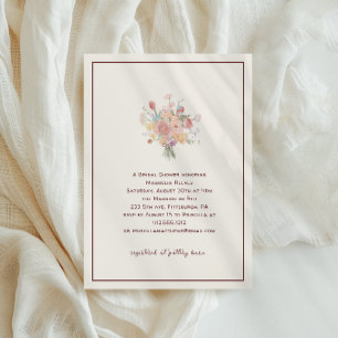 Invitación Rico Burguny Minimalista Elegante Desayuno Nupcial