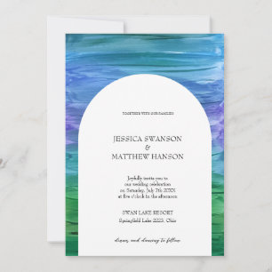 Invitación Rico índigo, verde profundo y amatista Boda