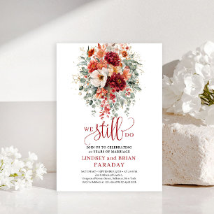 Invitación Rico Marsala Otoño Floral Todavía Nos Casamos