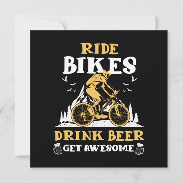 Invitación Ride Bicicletas Beer Bicicleta Bicicleta Gigante d (Anverso)