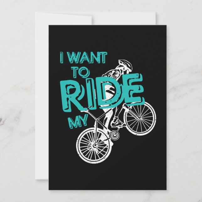 Invitación Ride My Bike Biking Cycling Cyclist Bicycle Gift (Anverso)