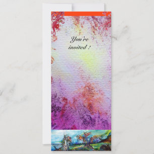 Invitación RIDERS EN STORM Caballeros Medievales Caballo Púrp