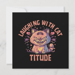 Invitación Riendo con actitud de gato