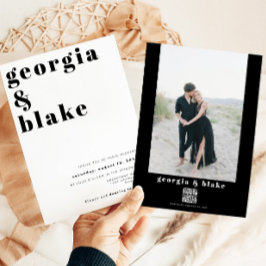 Invitación RILEY Boda de fotografía contemporánea negrita