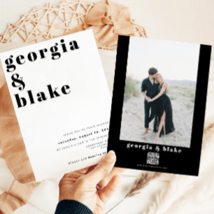 Invitación RILEY Boda de fotografía contemporánea negrita