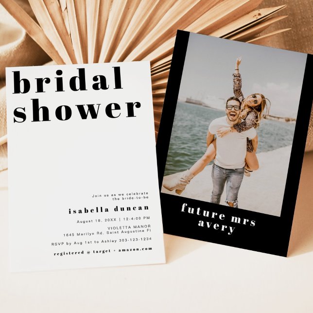 Invitación RILEY Bold Bohemira Retro Photo Bridal Shower (Subido por el creador)