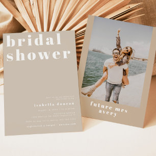 Invitación RILEY Bold Boho Retro Beiam Cream Bridal Shower