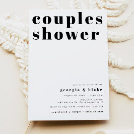 Invitación RILEY Negrita Tipografía Retro Ducha Parejas