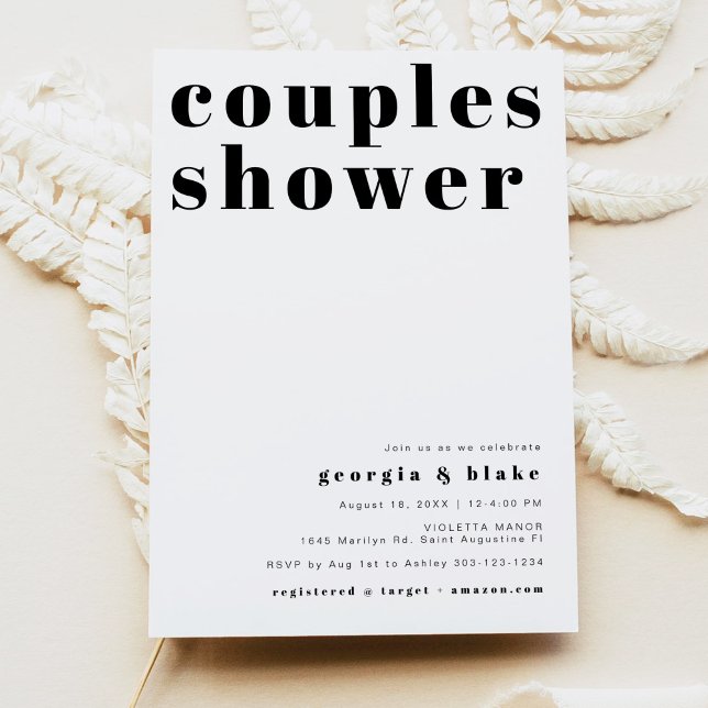 Invitación RILEY Negrita Tipografía Retro Ducha Parejas (Subido por el creador)