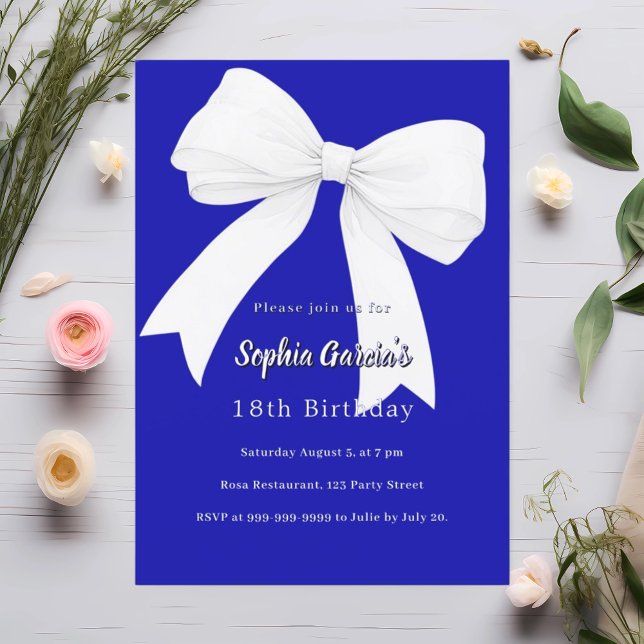 Invitación Rincón blanco azul real Cumpleaños (Subido por el creador)