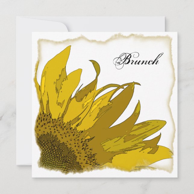 Invitación Rincón de girasol amarillo post Boda Brunch (Anverso)