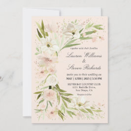 Invitación Rincón romántico rosado del Pastel Blanco personal